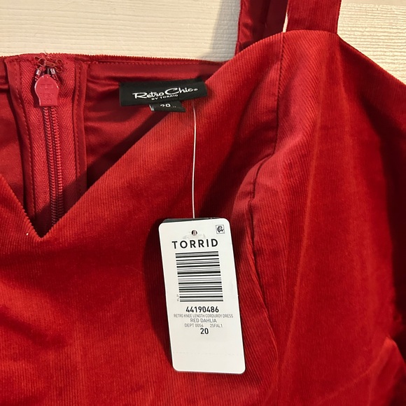 Torrid Red Corduroy Swing Dress - Picture 3 of 3